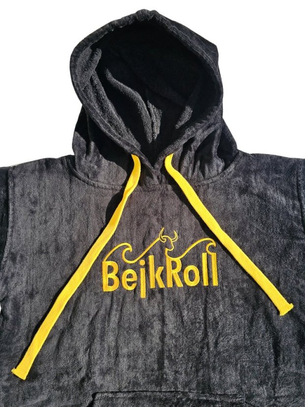 Surf Pončo BejkRoll WAVE MASTER - černá - V přeložení kapuce