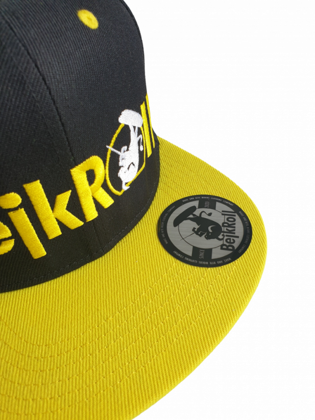 SnapYellow cap BejkRoll - Flat logo - front Sticker