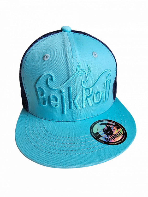 Snap Trucker Tyrkysovo-Modrá kšiltovka BejkRoll - Wave logo - předek
