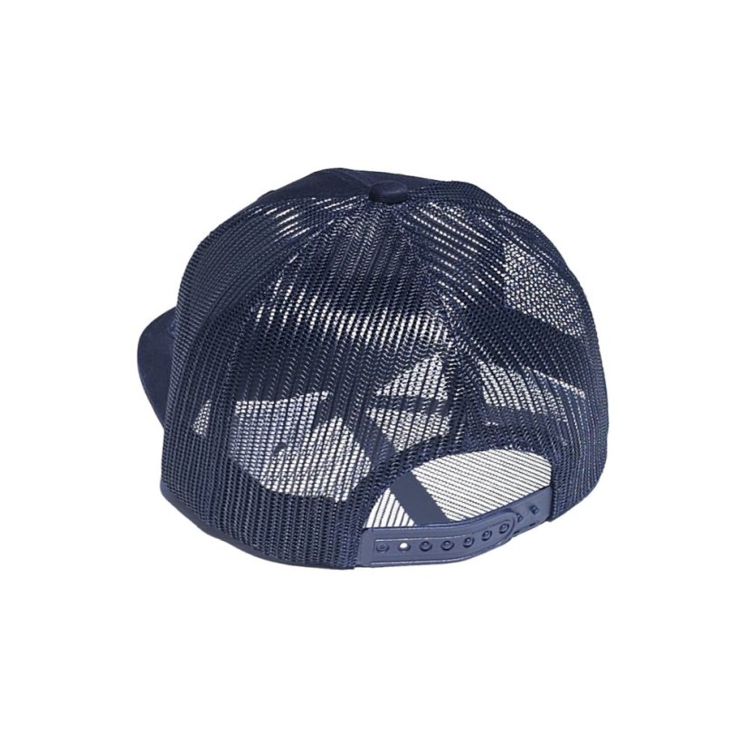 Gorra de camionero Snap azul marino/plateada, logotipo WAVE recto en el centro