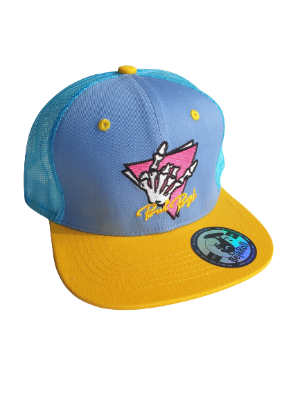 Snap Trucker Amarillo/Azul claro - Logo triangular