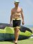 Board Shorts BejkRoll - OUTLINE 3/4 - yellow black - unisex - by the kite - front