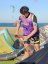 Camiseta de kitesurf BejkRoll negro amarillo/logotipo excéntrico (con orificio para gancho de trapecio)