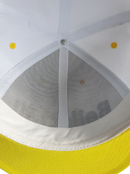 SNAP BLANCO/AMARILLO - Logotipo recto (Yupoong SnapBack)