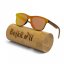 Sunglasses BejkRoll TALENT - Orange mirror - dark legs - bamboo tube