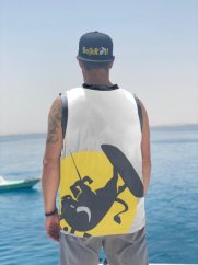 Sports functional Tank Top BejkRoll white/logo excenter - back